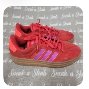 Adidas Red Suede VL Court Bold Sneakers Women’s Size 11